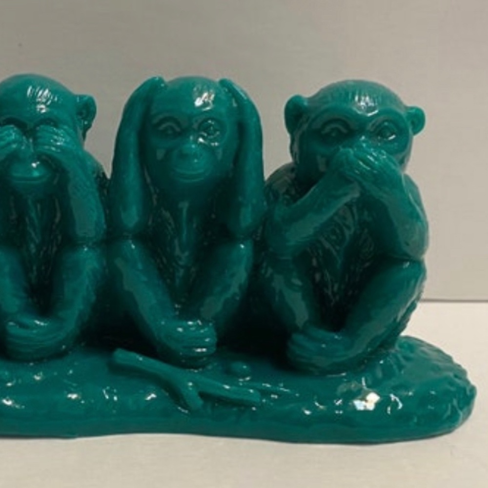 Feng Shui Red See No Evil, Hear No Evil, Speak No Evil Monkey Statue Figurine - Picture 2 of 4